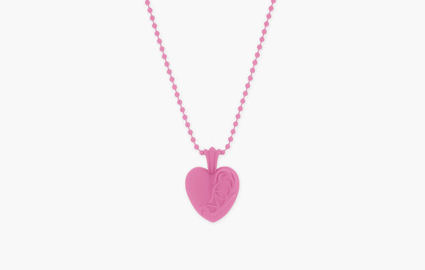 Chrome Hearts Silicone Heart Necklace Pink | The Sortage