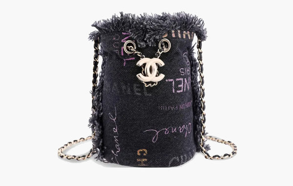 Chanel Mini Mood Denim Bucket Handbag Black | Sortage