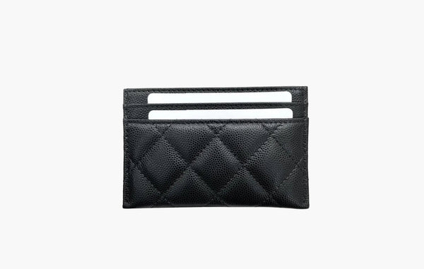 Chanel СС Grainy Logo Calfskin Leather Cardholder Black | Sortage