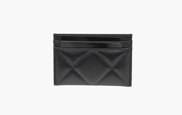 Chanel СС Logo Calfskin Leather Cardholder Black | Sortage