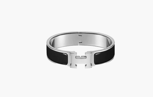 Hermes Clic H Bracelet Palladium & Noir | The Sortage