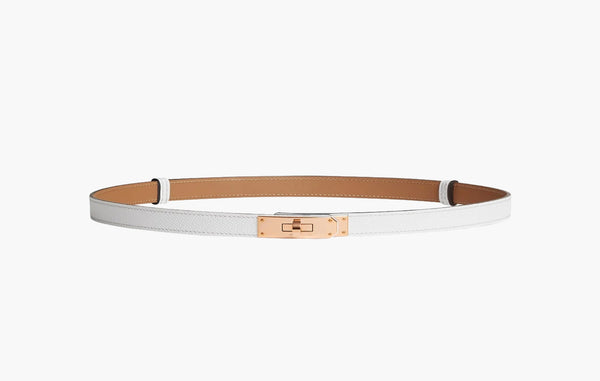Hermes Kelly 18 Belt  Epsom & Rose Gold Blanc | The Sortage