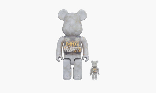 Bearbrick My First Baby Marble Ver. 100% & 400% Set White & Gold