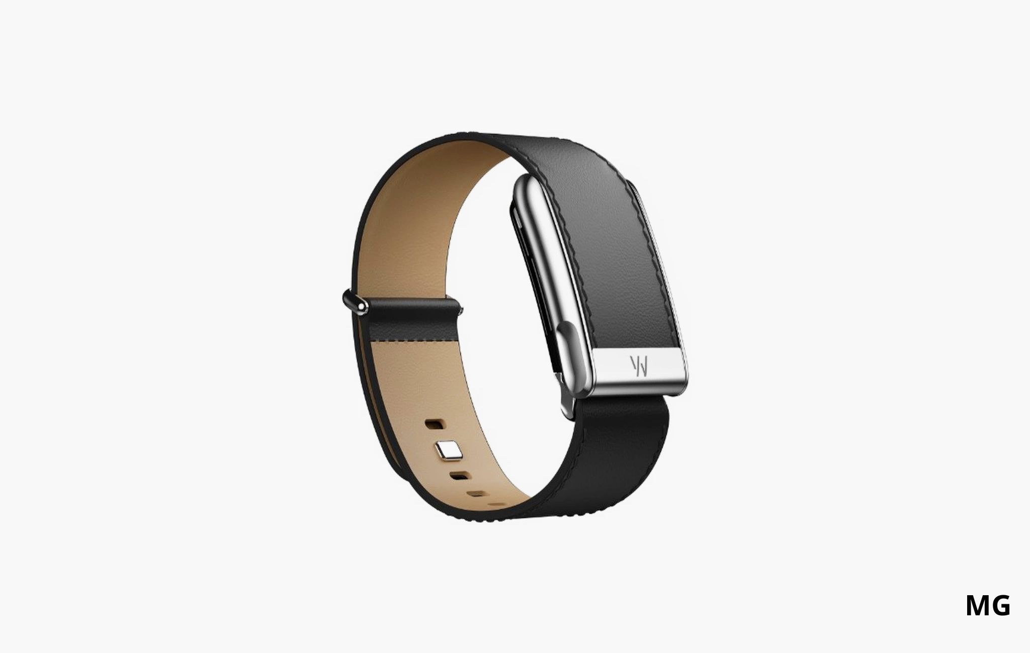 Ремешок LeatherLuxe Straight "Black/Cream with Titanium"