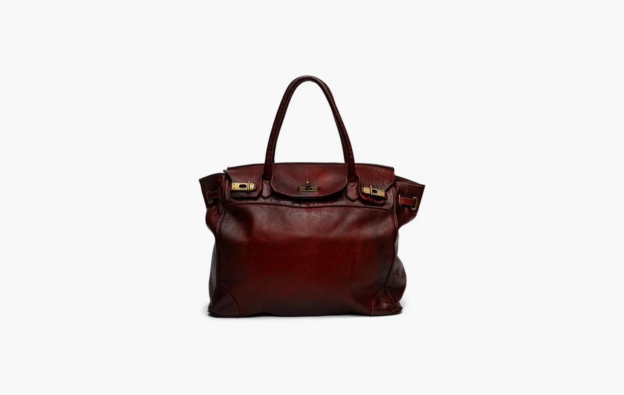 Washed Slouchy Calf Bag in Bordeaux 
