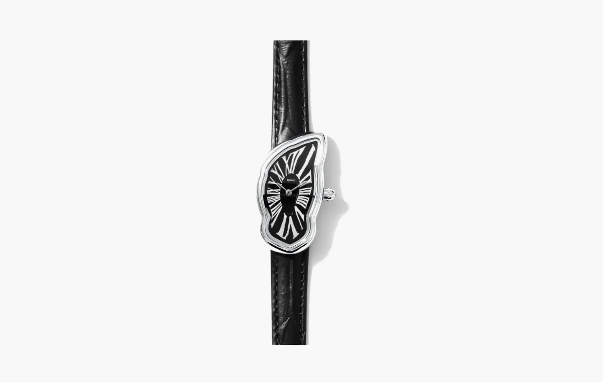 Melting Watch Large "Silver Case Black Dial"