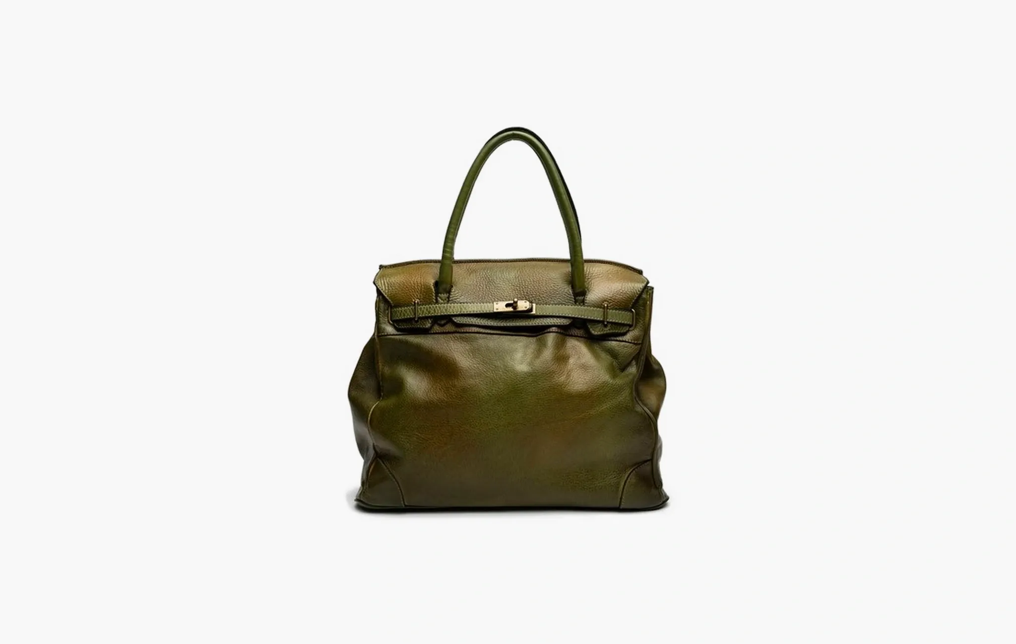 Washed Slouchy Calf Bag in Khaki