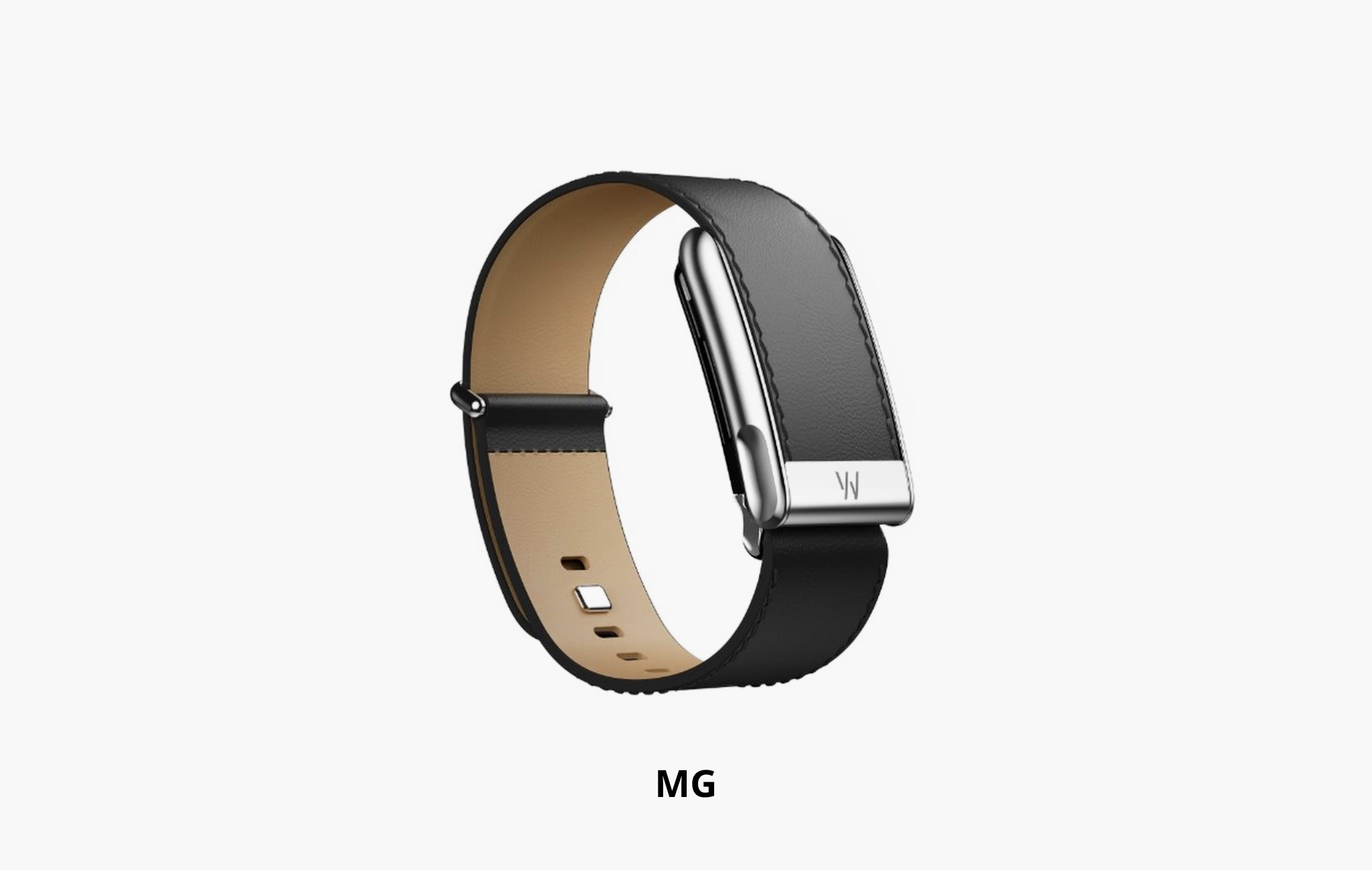 Ремешок LeatherLuxe Straight "Black/Cream with Titanium"
