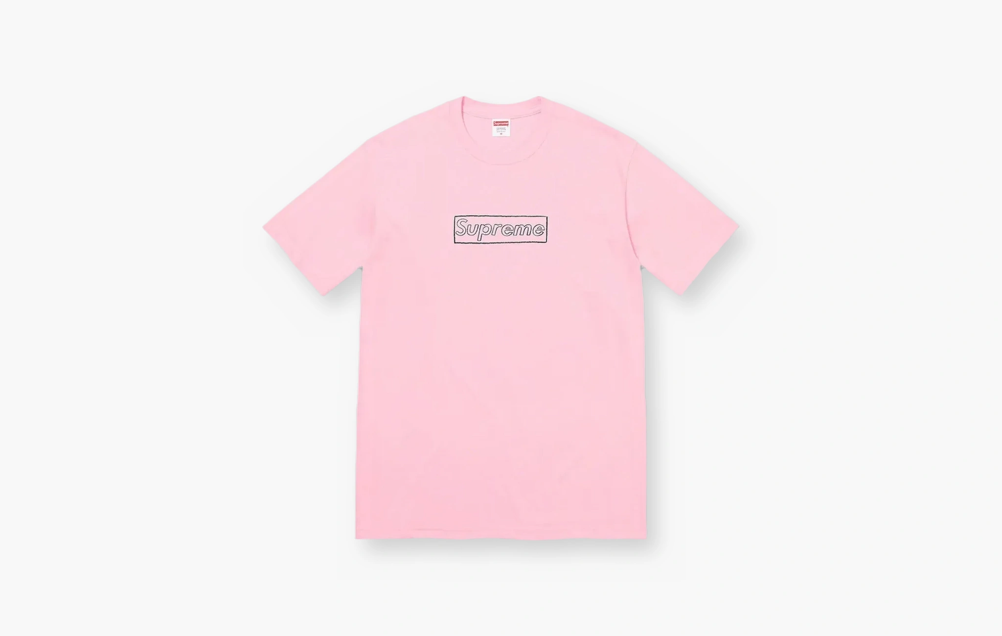 Supreme KAWS Chalk Logo Tee "Light Pink"