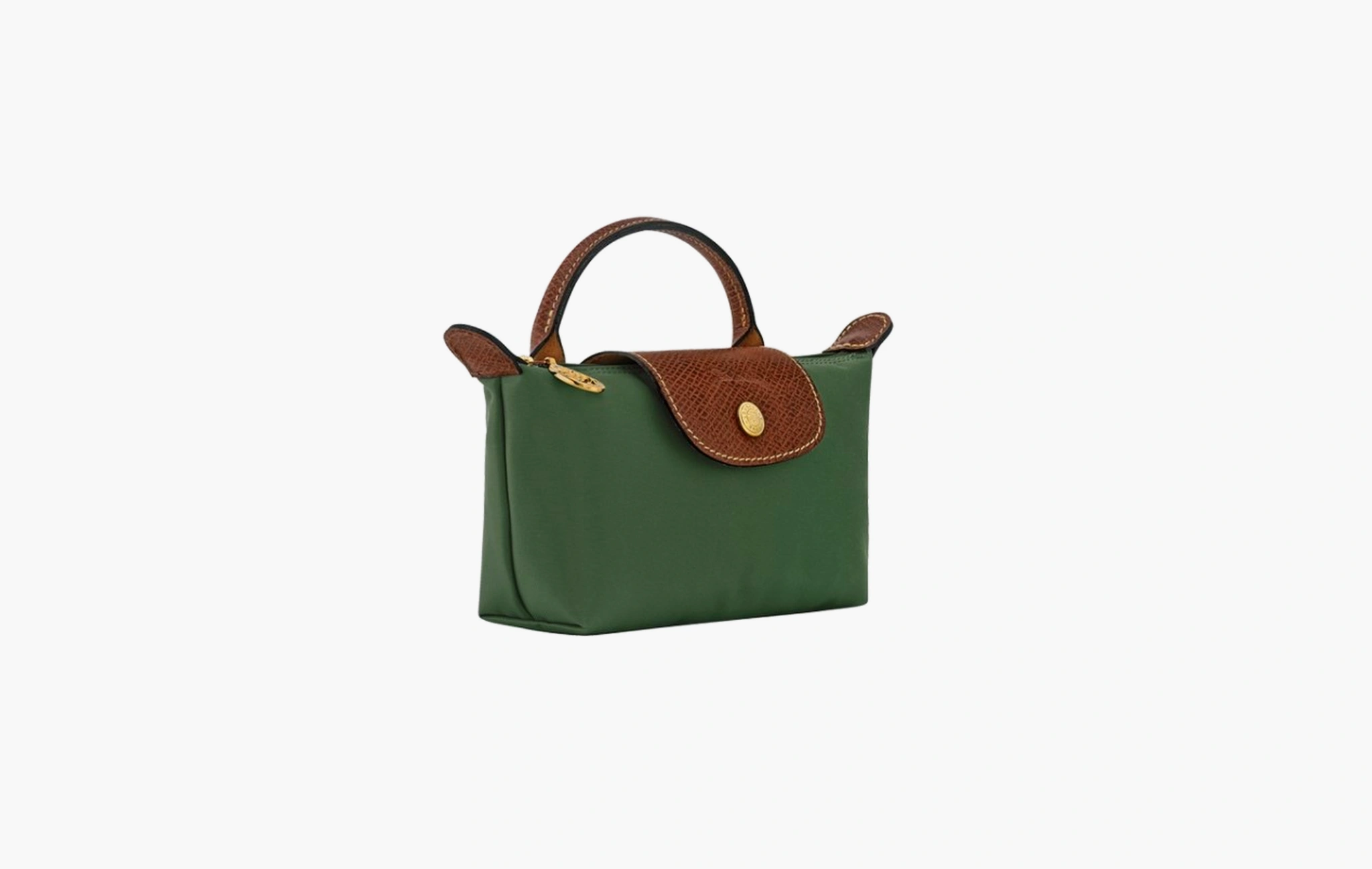 Le Pliage Original Pouch With Handle Recycled Canvas "British Green"