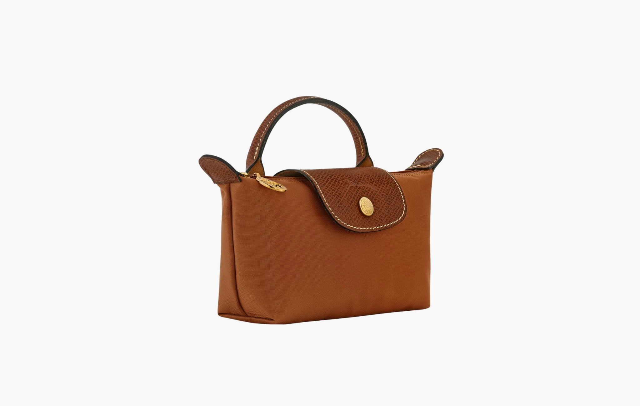 Le Pliage Green Pouch with handle "Cognac"
