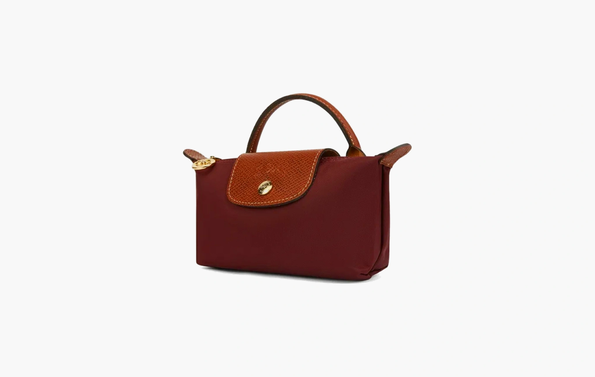 Le Pliage Green Pouch with handle "Burgundy"