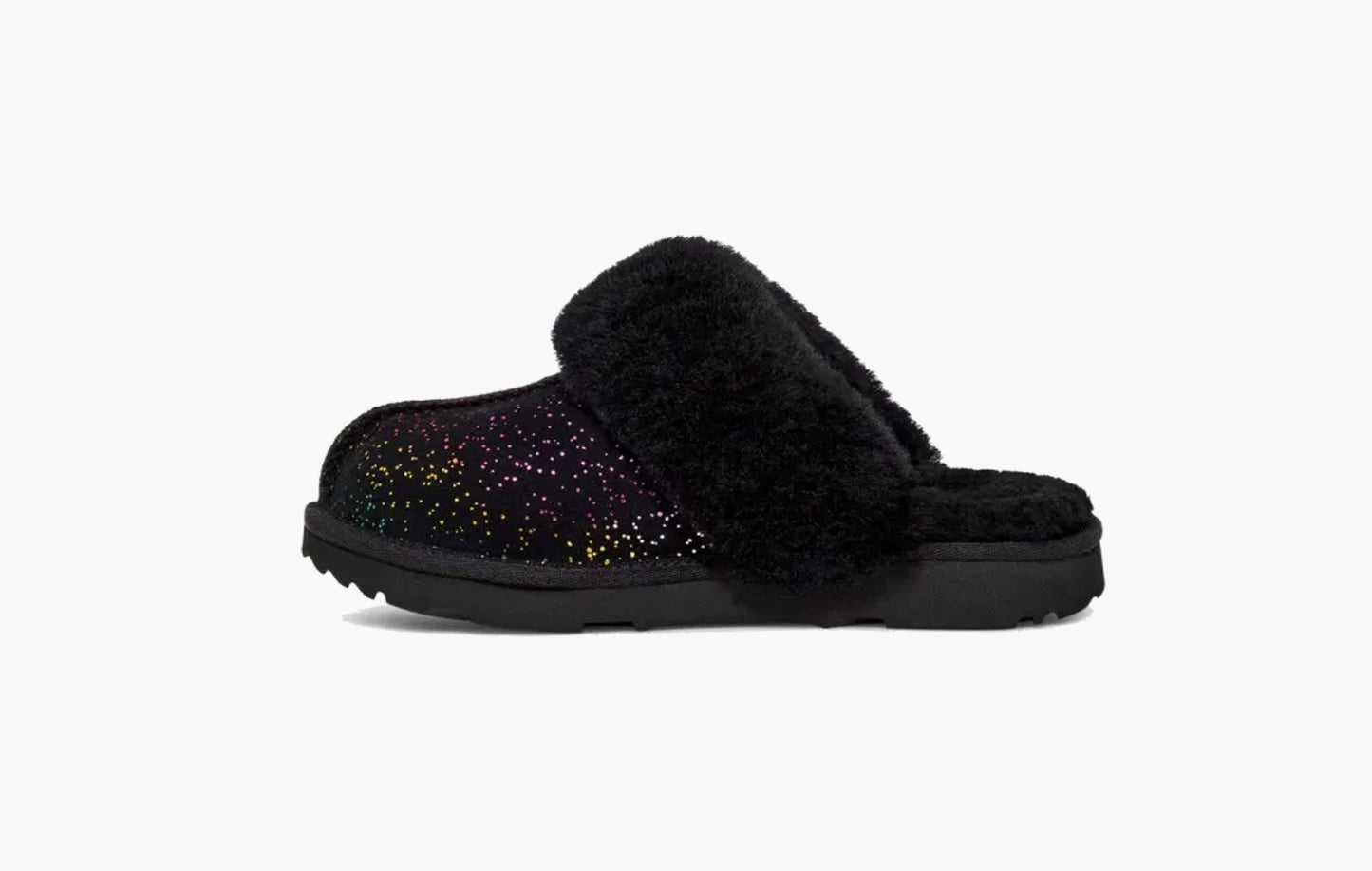 UGG Cozy II Shimmer Sky Slipper Pale Smoke Kids Black Rainbow Metallic - 1157672K BWM | The Sortage