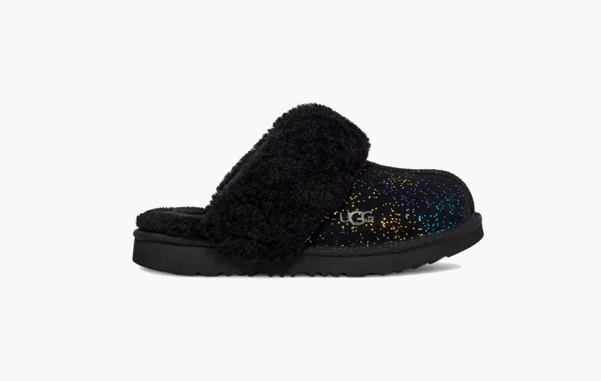 UGG Cozy II Shimmer Sky Slipper Pale Smoke Kids Black Rainbow Metallic - 1157672K BWM | The Sortage