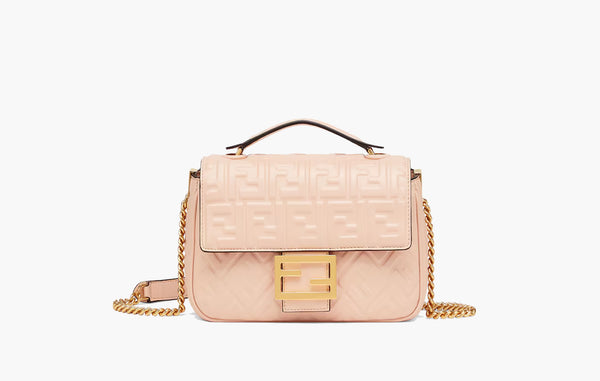 Fendi Baguette FF Medium Nappa Leather Bag Pale Pink | The Sortage