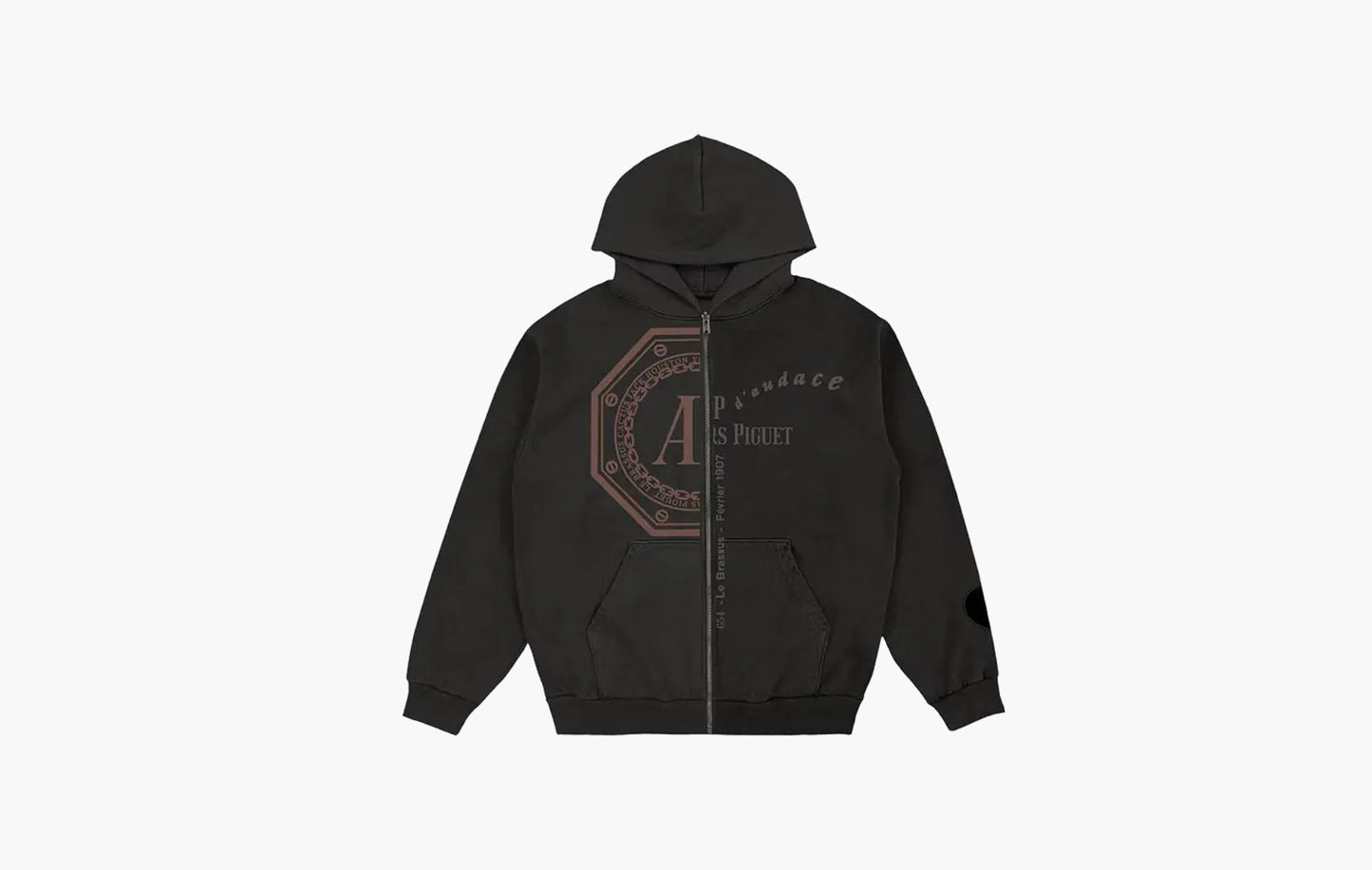 Travis Scott Cactus Jack x Audemars Piguet Split Logo Zip Up Hoodie Black | The Sortage