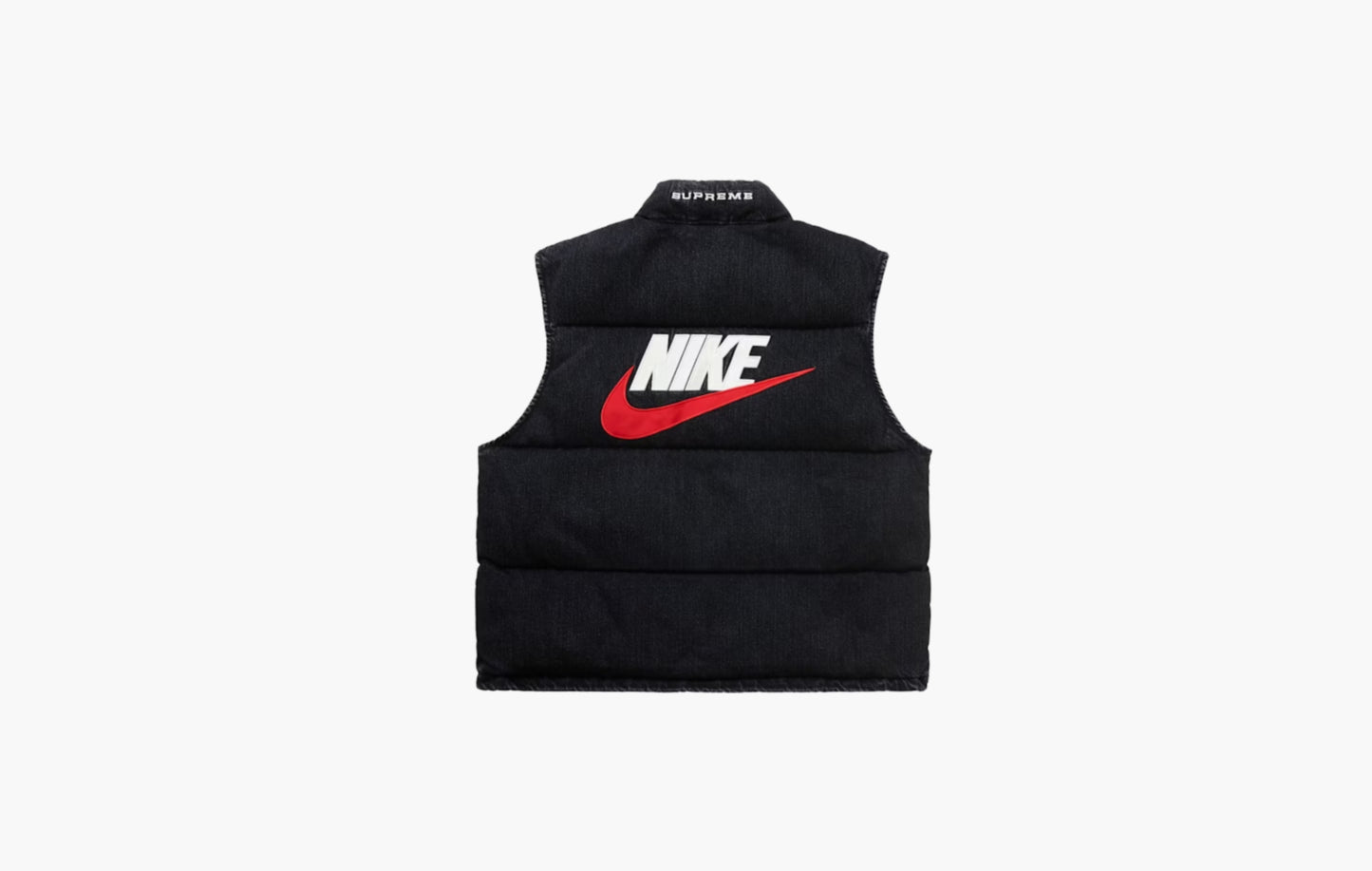 Denim Puffer Vest "Black"