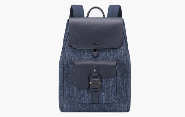 Dior Saddle Backpack Flap Navy Blue Dior Oblique Jacquard | The Sortage