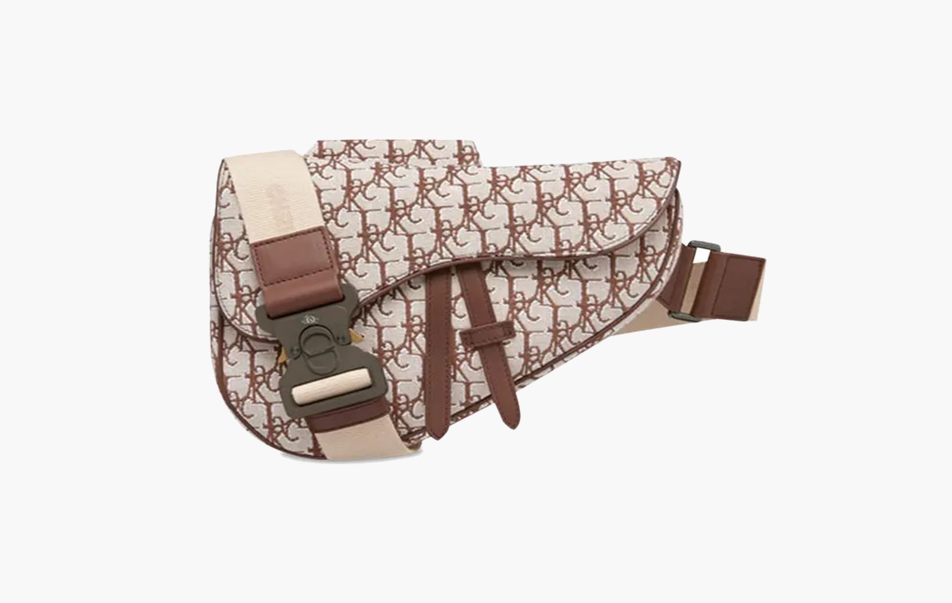 Dior x Cactus Jack Oblique Jacquard Saddle Bag Coffee Brown | Sortage.