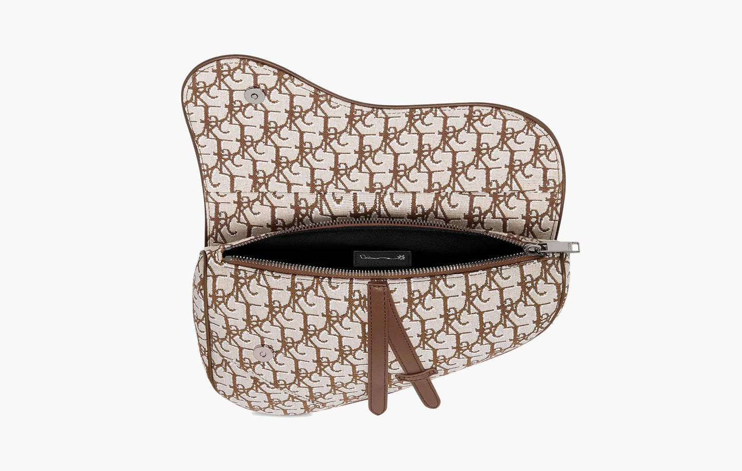 Dior x Cactus Jack Oblique Jacquard Saddle Bag Coffee Brown | Sortage.