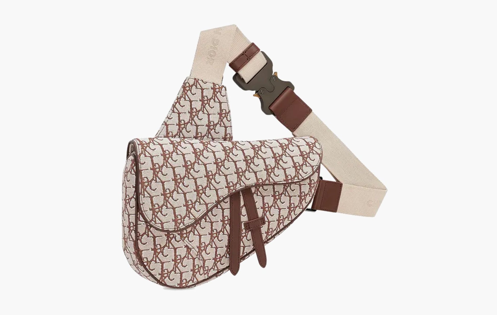 Dior x Cactus Jack Oblique Jacquard Saddle Bag Coffee Brown | Sortage.