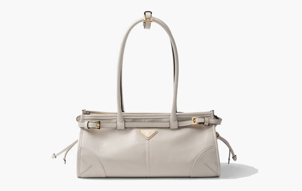 Prada Medium Leather Handbag White | The Sortage