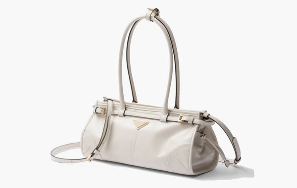 Prada Medium Leather Handbag White | The Sortage