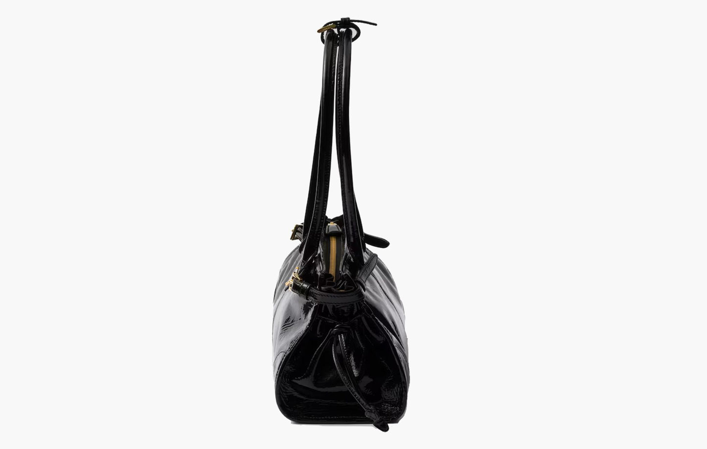 Prada Medium Naplak Patent Leather Handbag Black | The Sortage