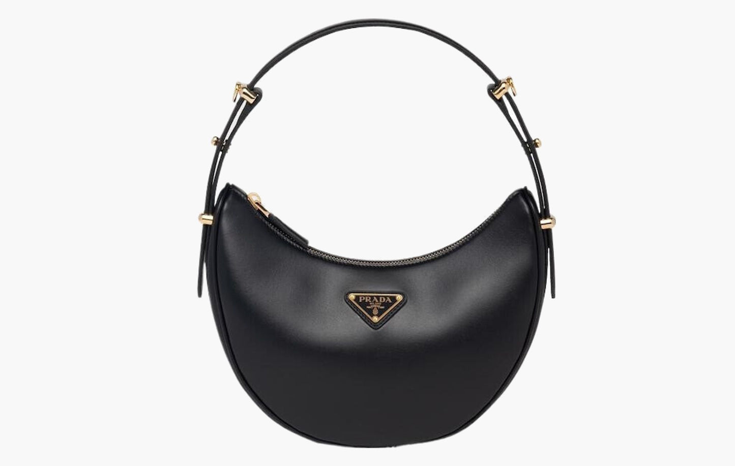 Prada Arqué Leather Shoulder Bag Black | The Sortage