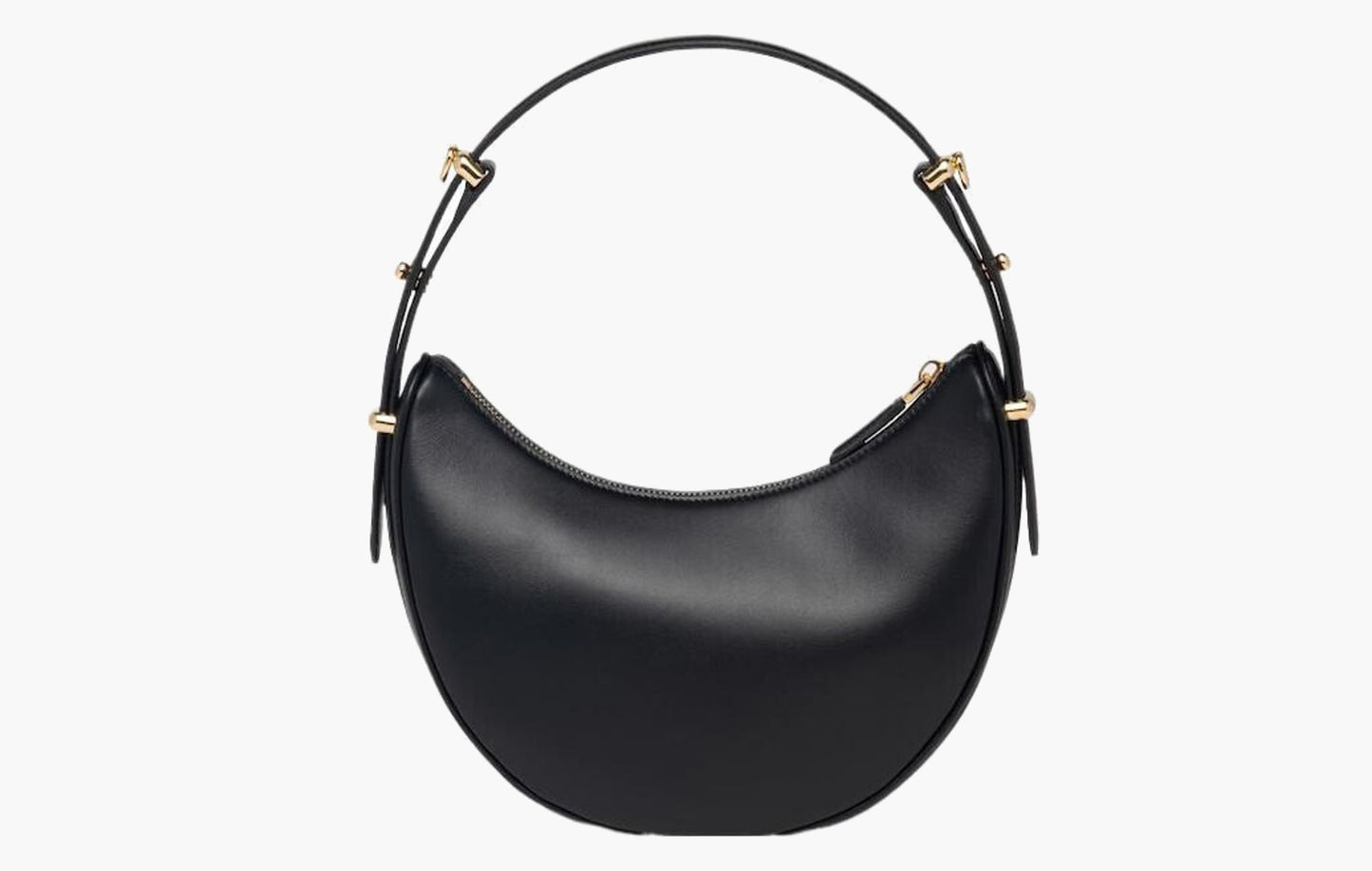 Prada Arqué Leather Shoulder Bag Black | The Sortage