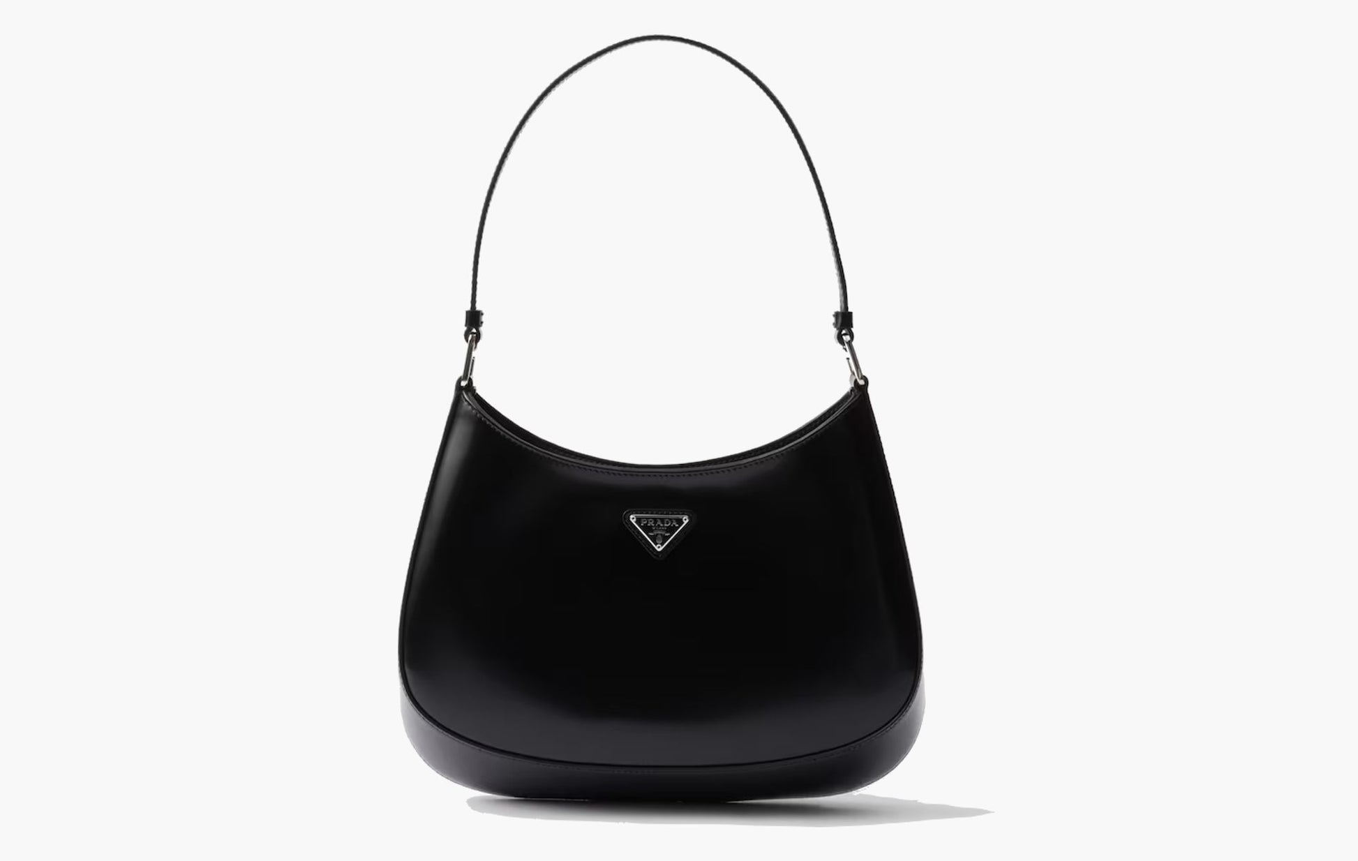 Prada Cleo Brushed Leather Shoulder Bag Black | The Sortage