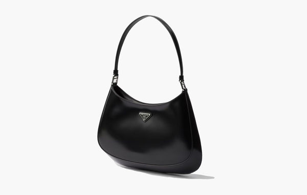 Prada Cleo Brushed Leather Shoulder Bag Black | The Sortage