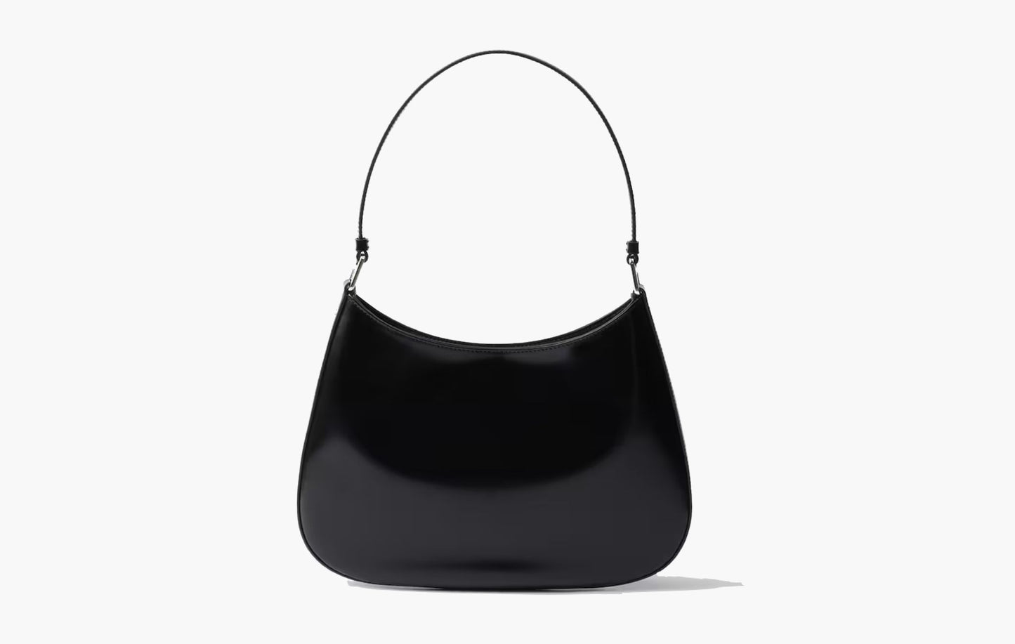 Prada Cleo Brushed Leather Shoulder Bag Black | The Sortage