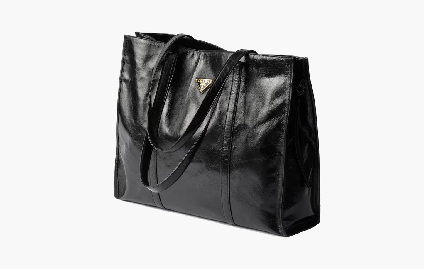 Prada Large Leather Tote Bag Black | The Sortage