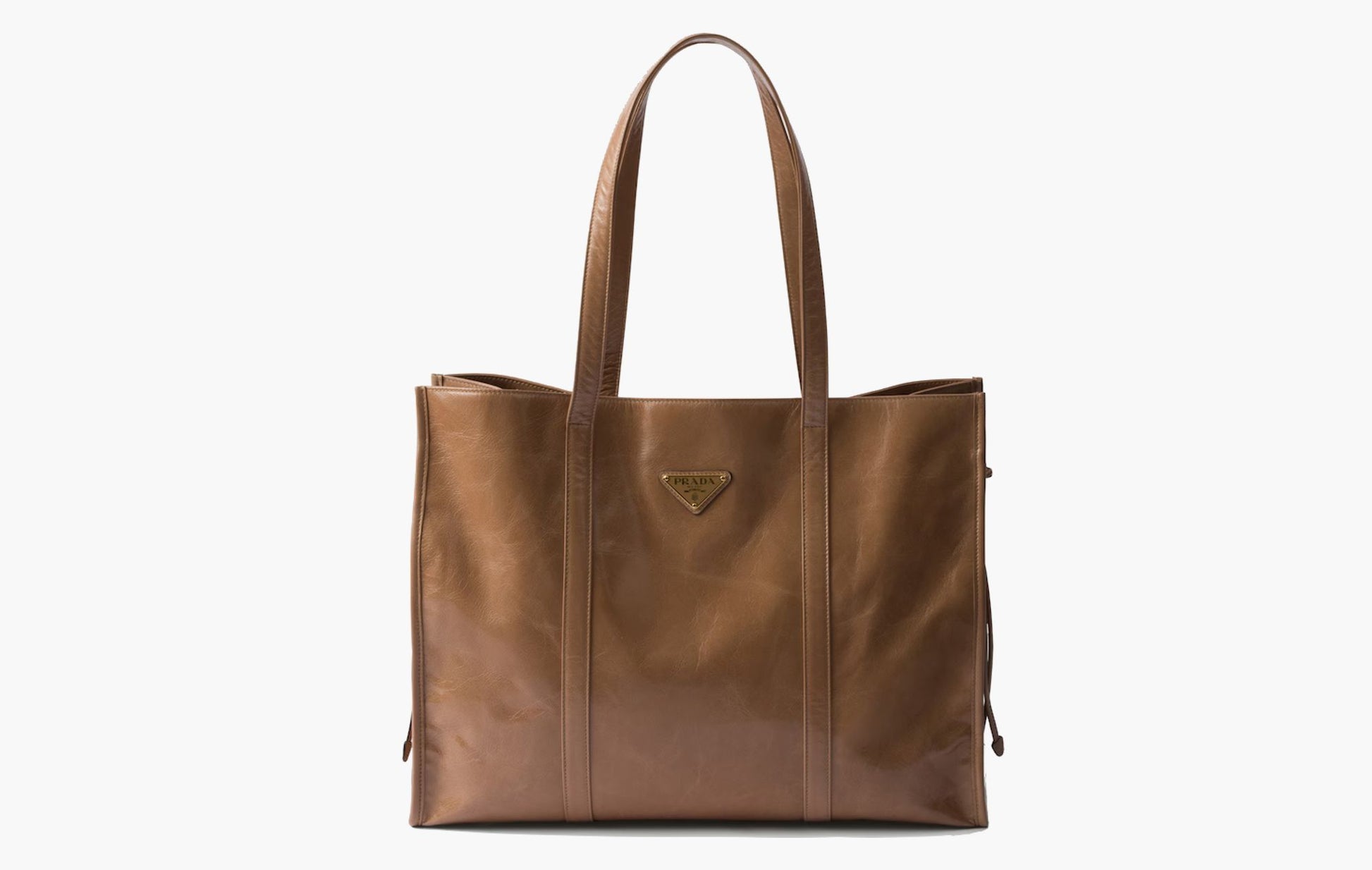 Prada Large Leather Tote Bag Cameo | The Sortage