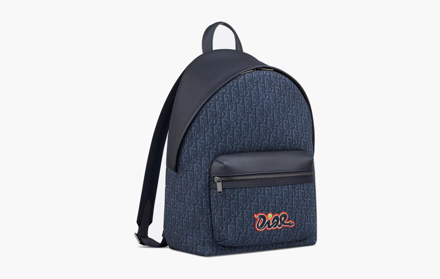 Dior x KAWS Rider 2.0 Zipped Backpack. Navy Blue Grained Calfskin | The Sortage