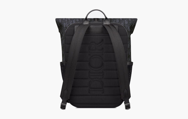 Dior 8 Roll Top Backpack Black Dior Oblique Jacquard | The Sortage