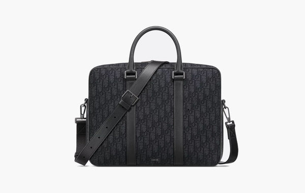 Dior Zipped Briefcase Black Dior Oblique Jacquard | The Sortage