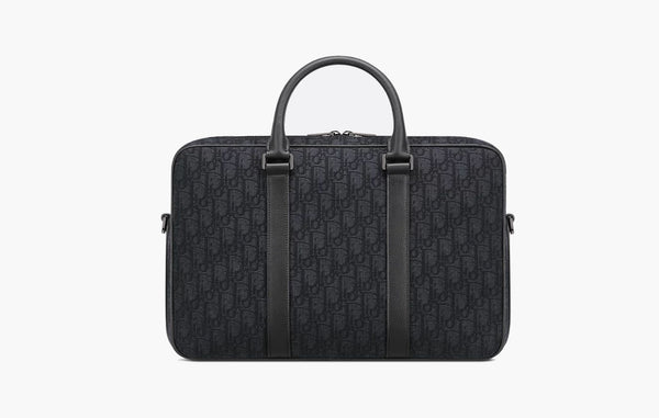 Dior Zipped Briefcase Black Dior Oblique Jacquard | The Sortage