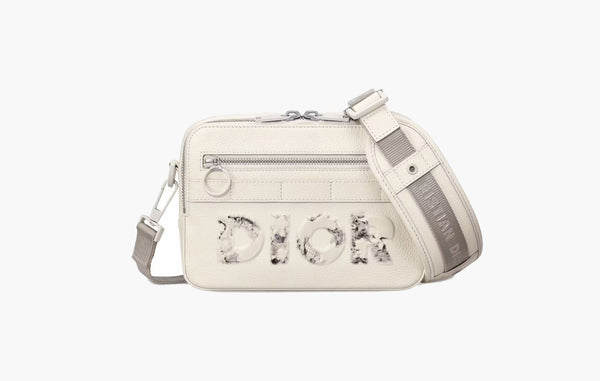 Dior x Daniel Arsham Safari Messenger Bag Calfskin White | The Sortage