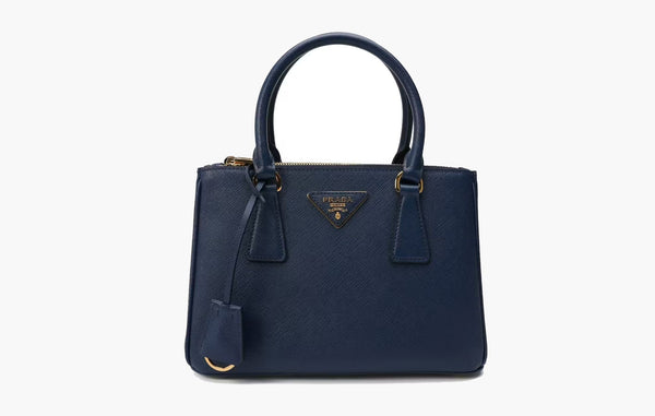 Prada Saffiano Galleria Bag Small Navy Blue | The Sortage