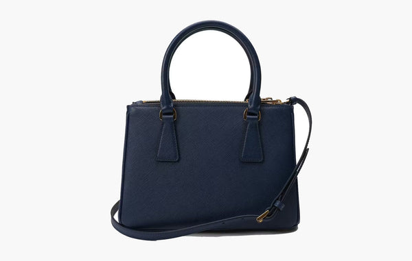 Prada Saffiano Galleria Bag Small Navy Blue | The Sortage