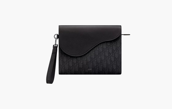 Dior Saddle A5 Triangle Pouch Black Dior Oblique Jacquard | The Sortage