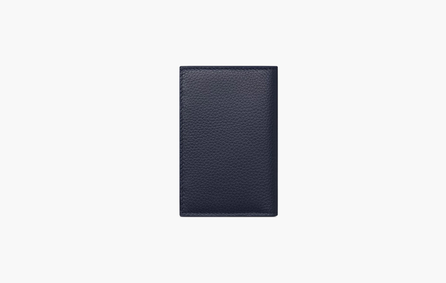 Dior x KAWS Vertical Bifold Card Holder Navy Blue Grained Calfskin | The Sortage