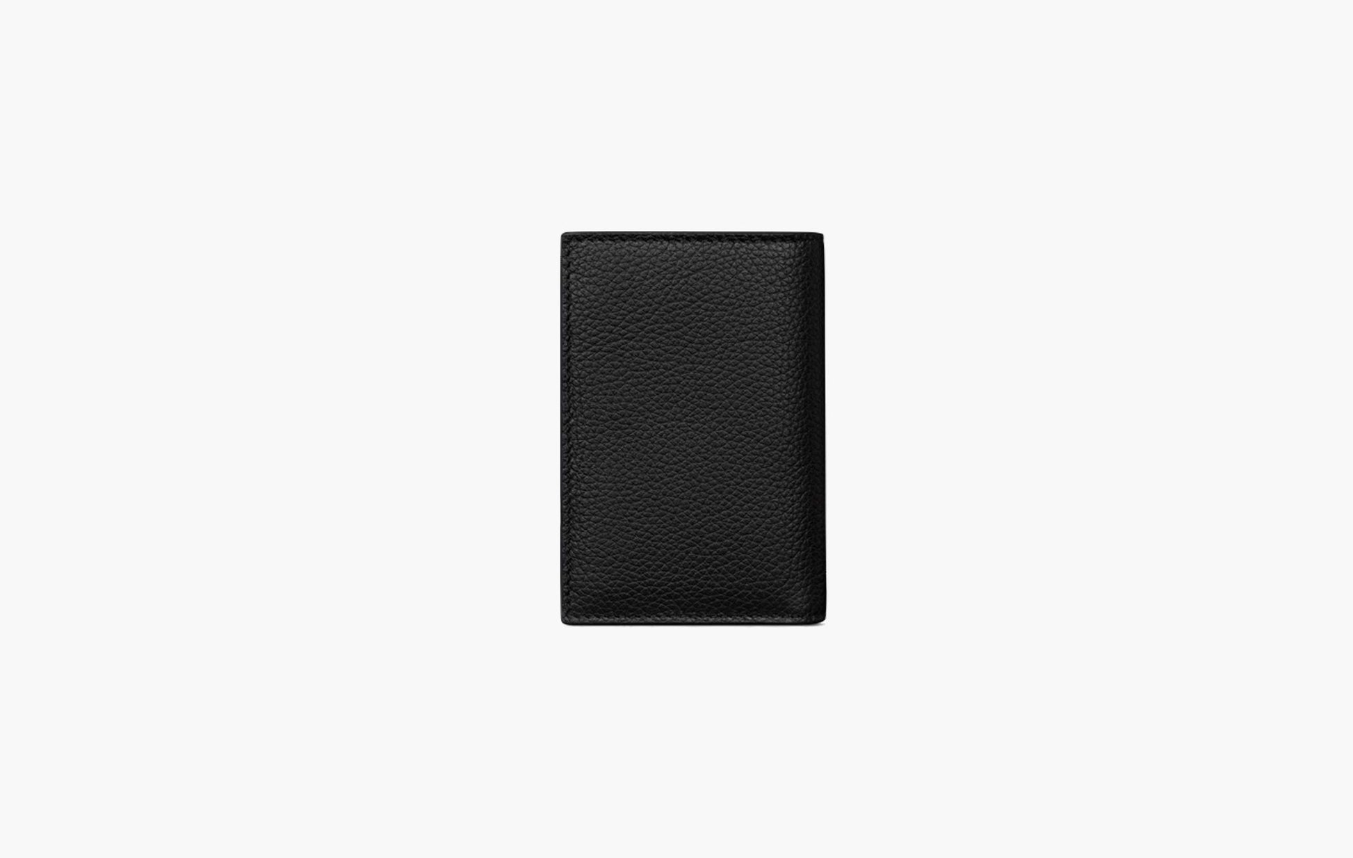 Dior x KAWS Vertical Bifold Card Holder Black Grained Calfskin | The Sortage