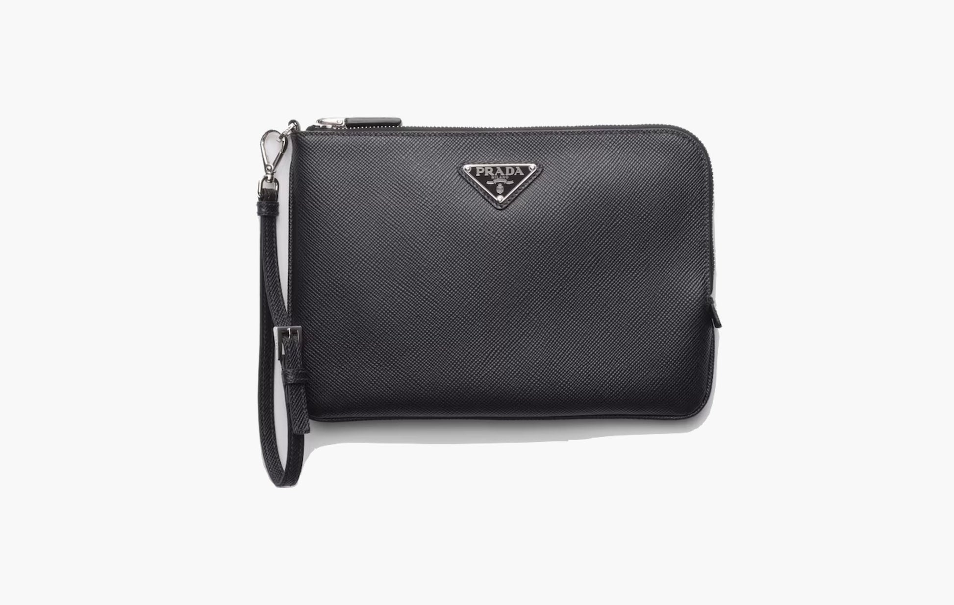 Prada Small Saffiano Leather Pouch Black | The Sortage