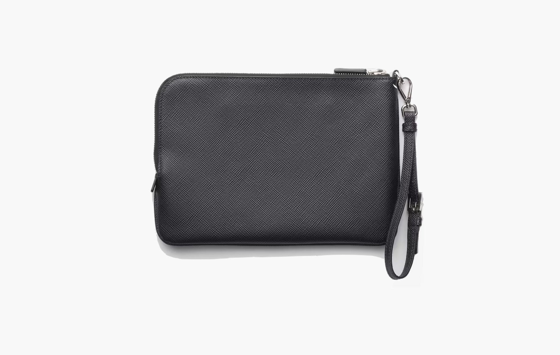 Prada Small Saffiano Leather Pouch Black | The Sortage