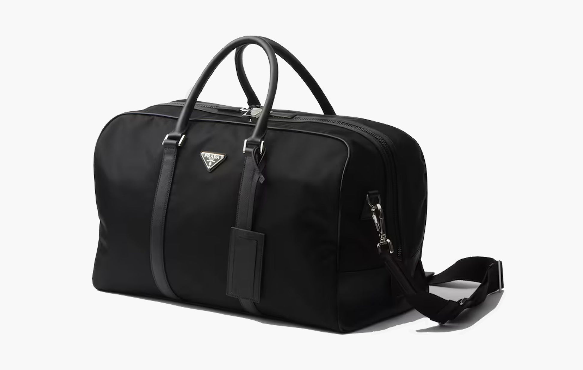 Prada Re-Nylon Saffiano Leather Duffel Bag Black | The Sortage