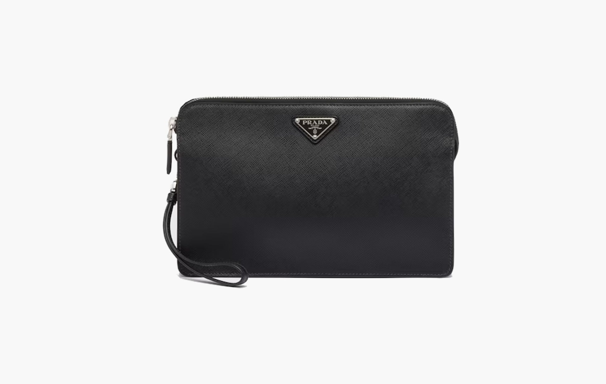 Prada Saffiano Leather Pouch Black | The Sortage