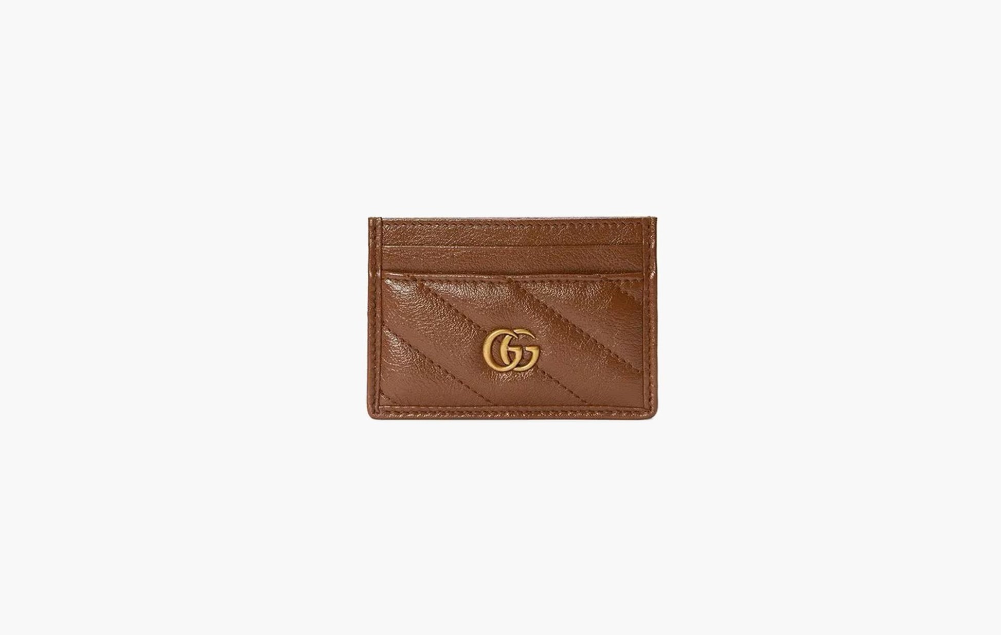 Gucci Marmont Leather Card Holder Brown | Sortage.